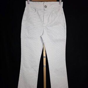 Free People Florence Crop Flare in Railroad Stripe Pattern S